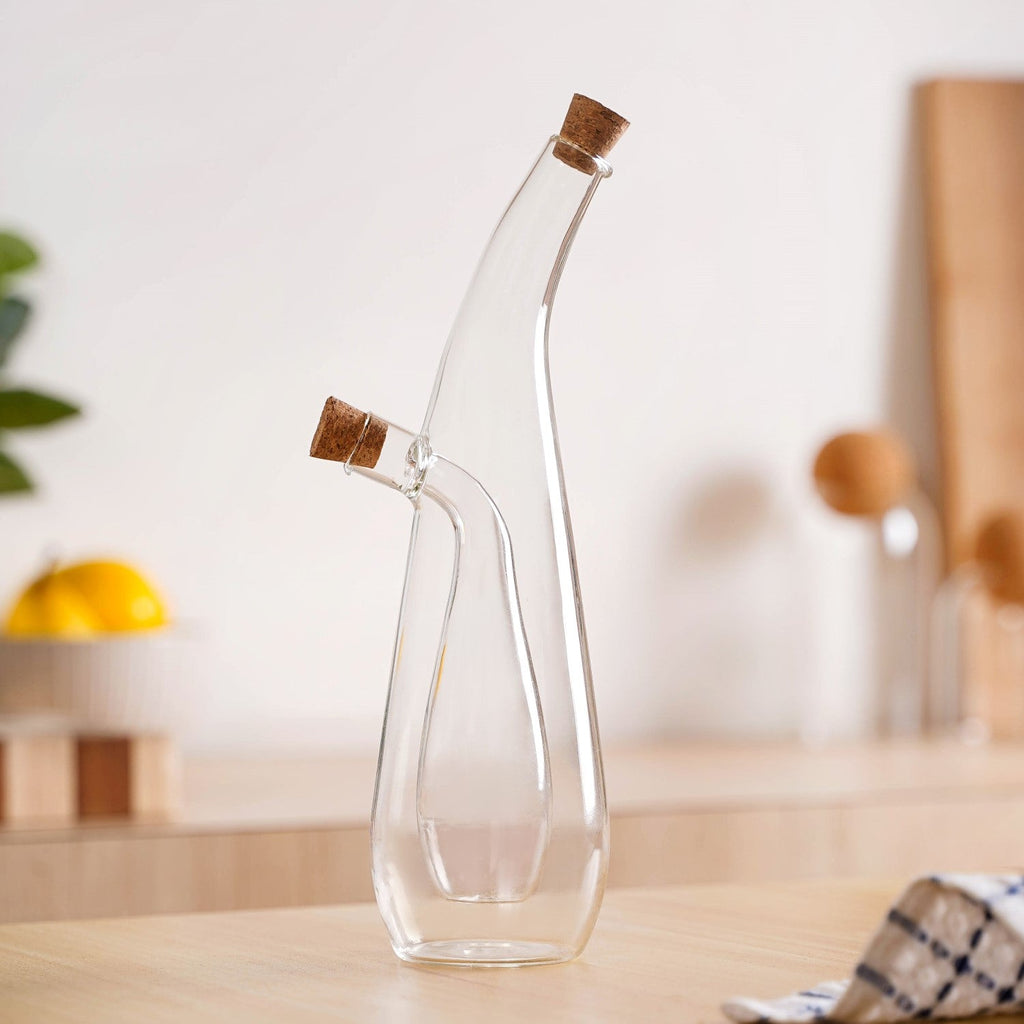 Droplet Style Two In One Balsamic Vinegar Oil Glass Bottle