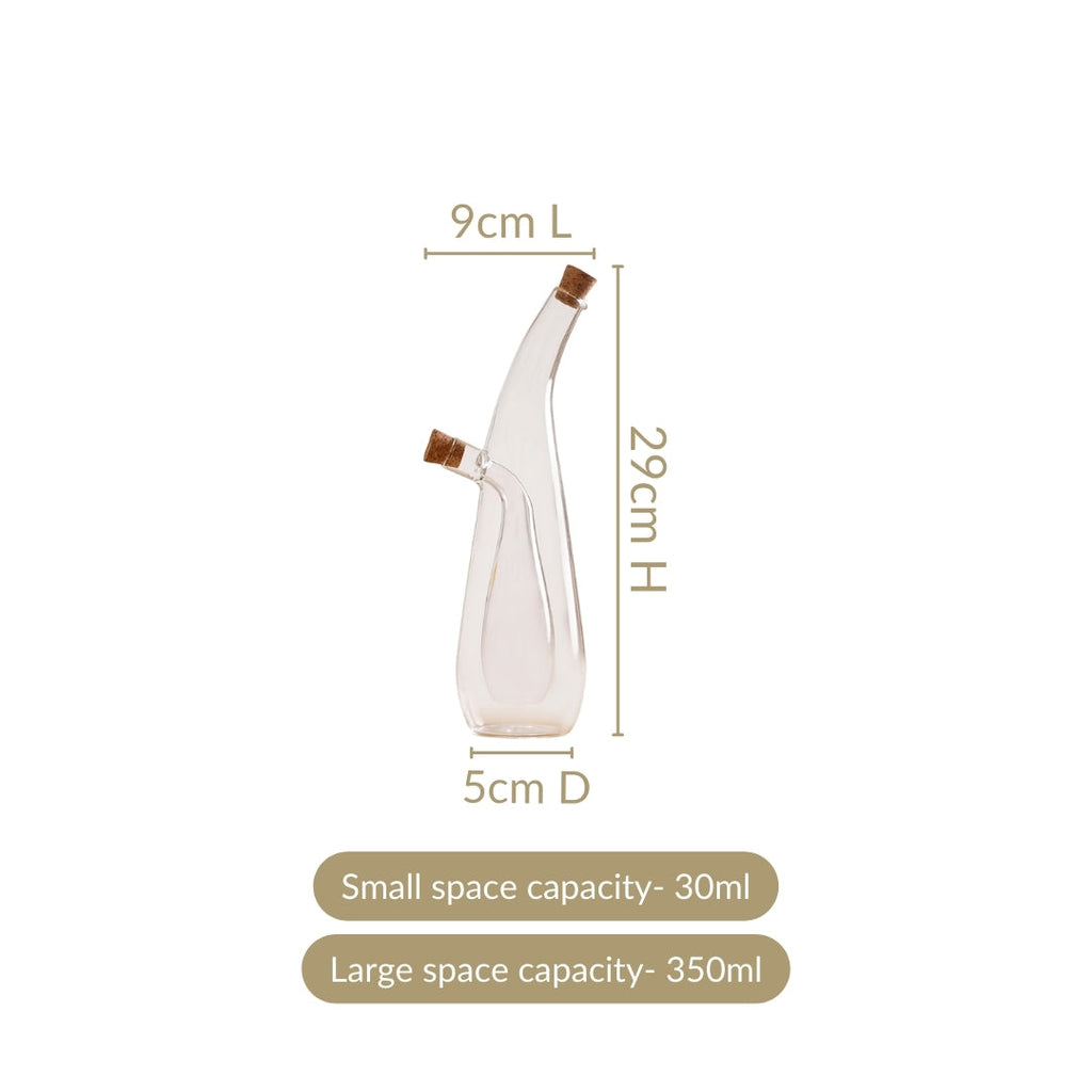 Droplet Style Two In One Balsamic Vinegar Oil Glass Bottle