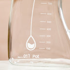 Curved Borosilicate Glass Oil Pot With Measurement Markings 1000ml