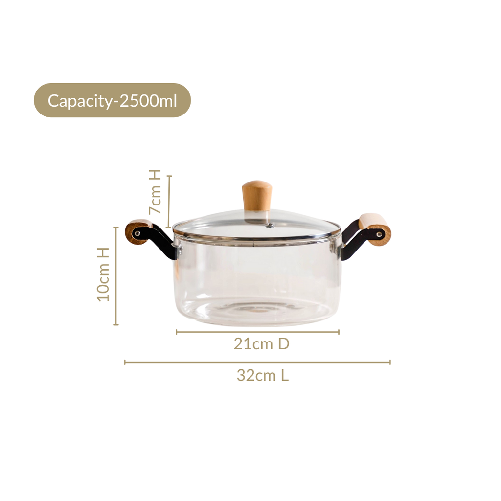 Borosilicate Glass Simmer Pot 2500ml