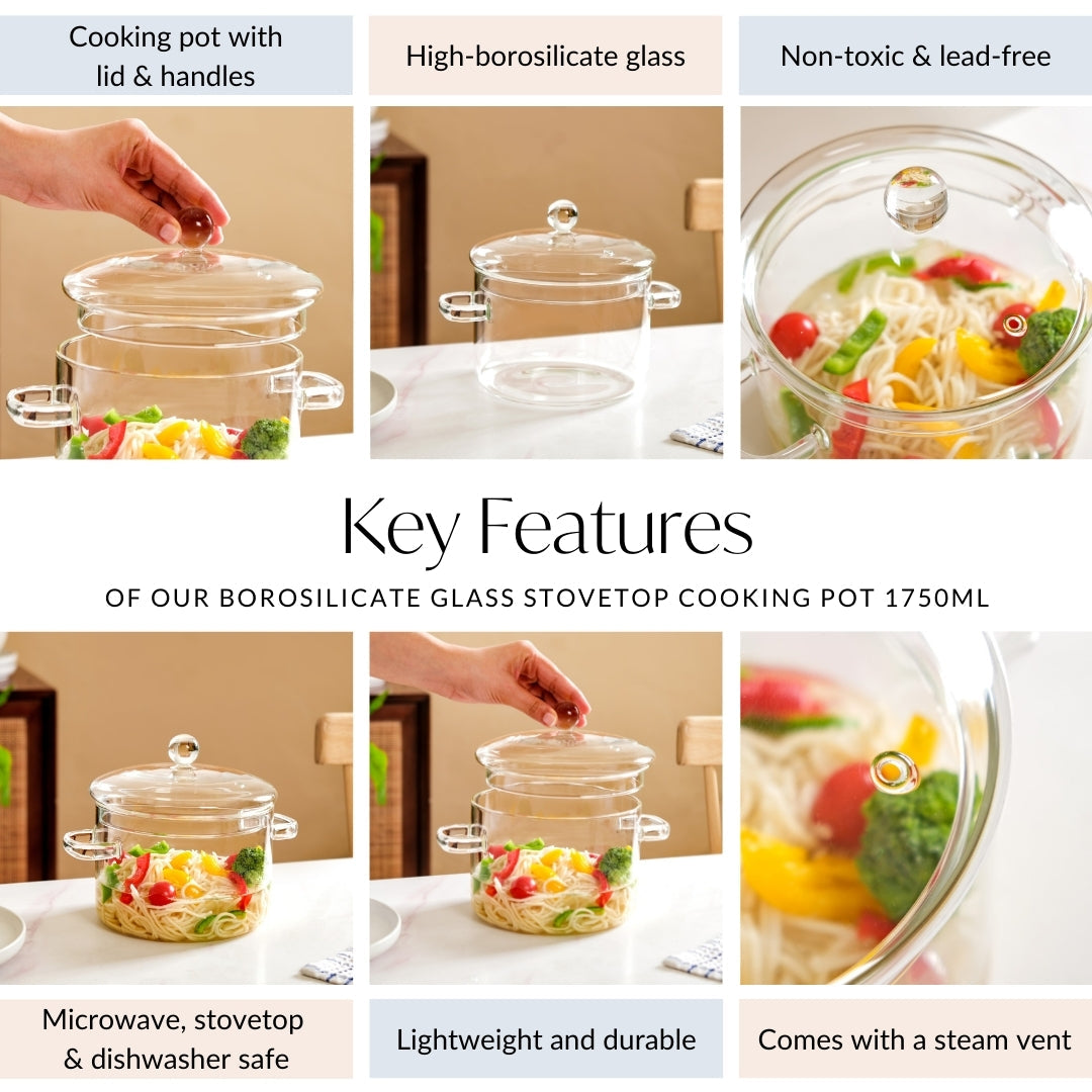 Glass Cooking Pot 1750ml