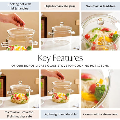 Glass Cooking Pot 1750ml