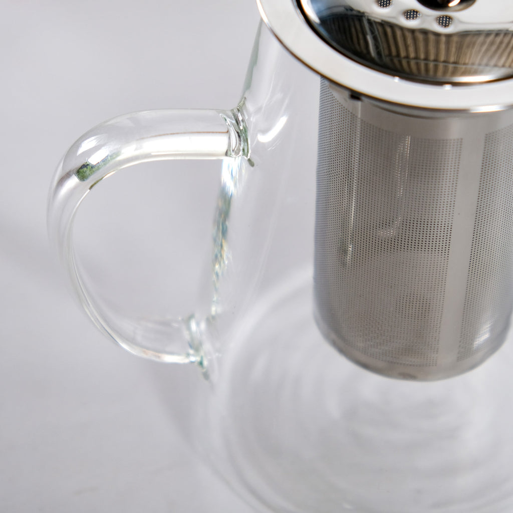 Glass Kettle With Tea Strainer Flame Safe 900ml