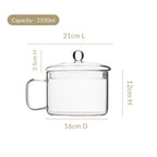 Borosilicate Multipurpose Glass Cooking Pot 2100ml