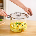 Borosilicate Pasta Cooking Pot With Metal Grip Large 4500ml