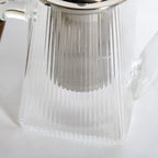 Fluted Glass Kettle With Wooden Handle 700ml