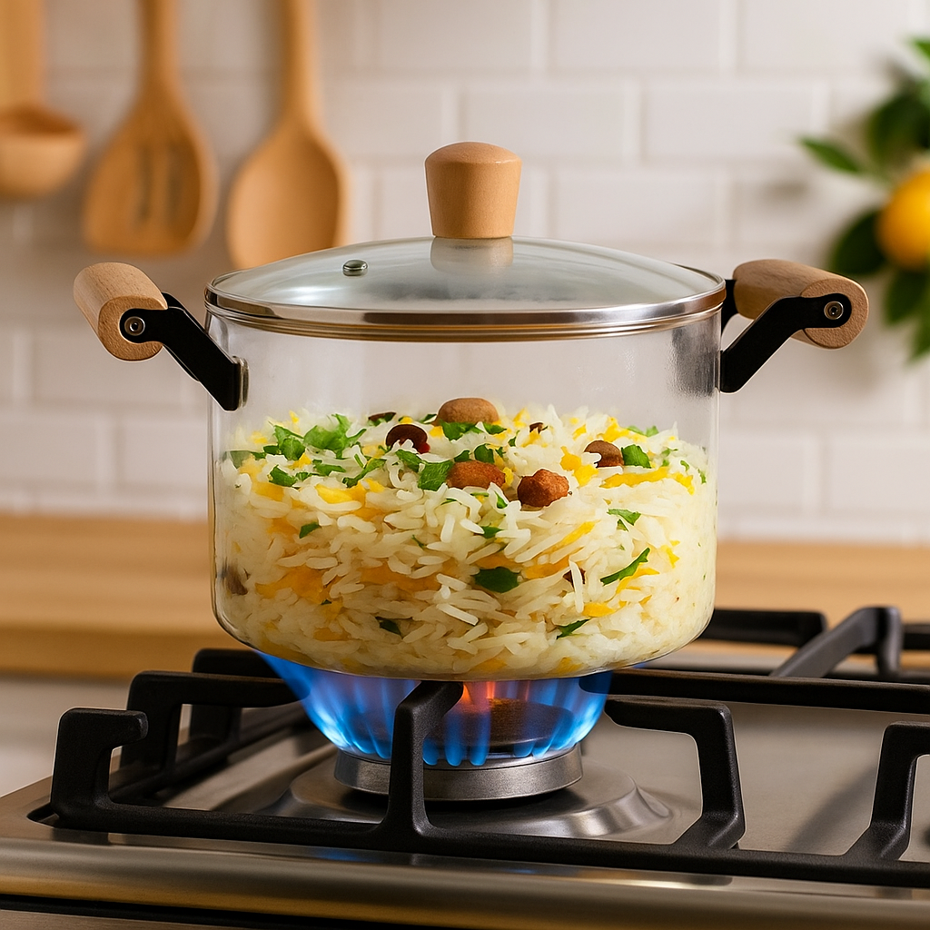 Borosilicate Simmer Pot With Handle Medium 3500ml