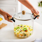 Borosilicate Simmer Pot With Lid And Handle Extra Large 5500ml