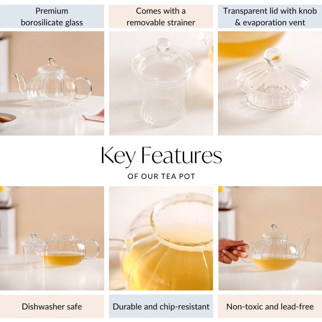 Glass English Breakfast Teapot 650ml