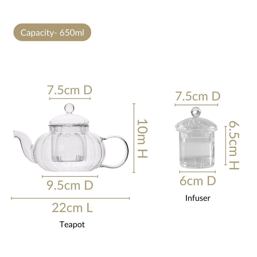 Glass English Breakfast Teapot 650ml