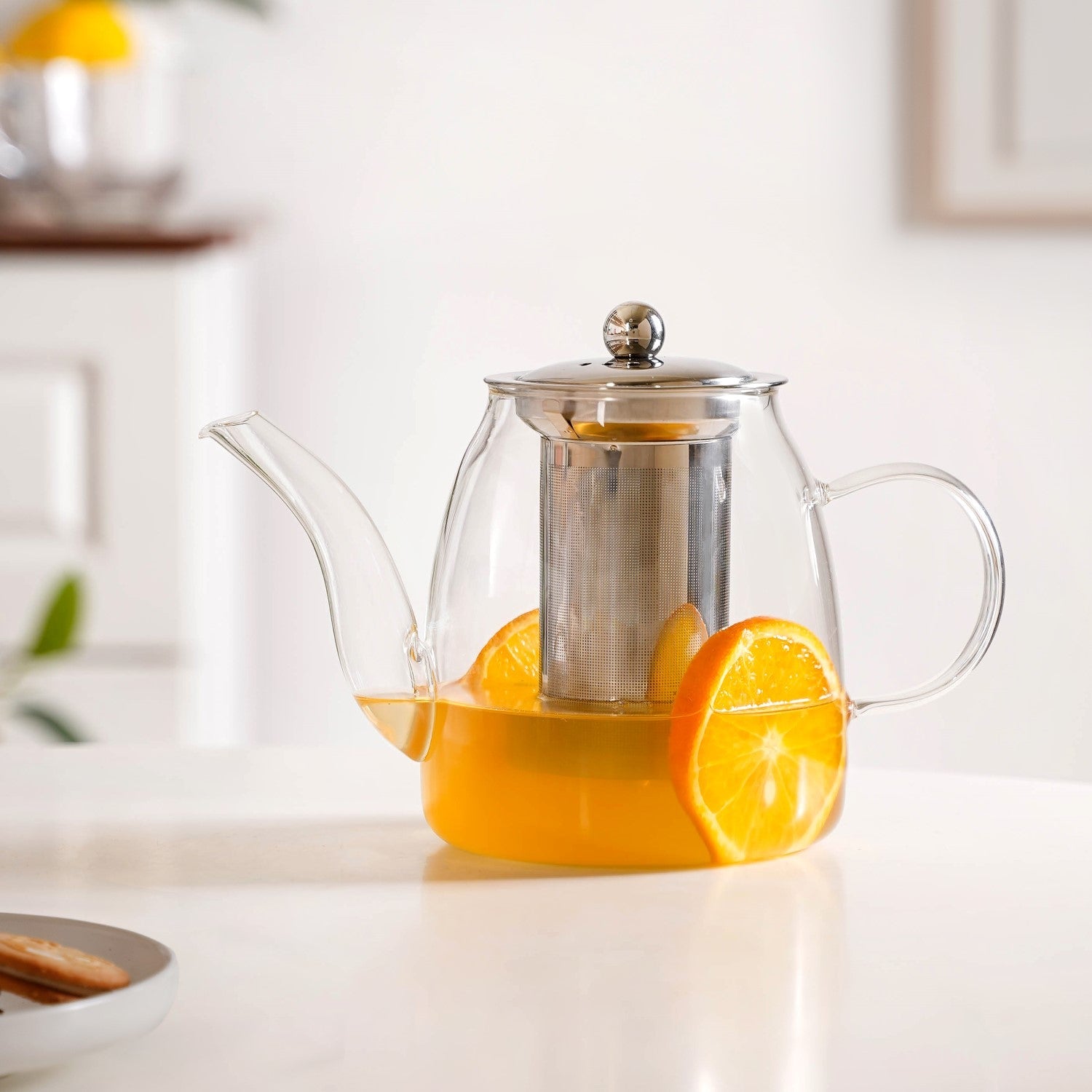 Flame Safe Borosilicate Glass Teapot With Strainer 1000ml