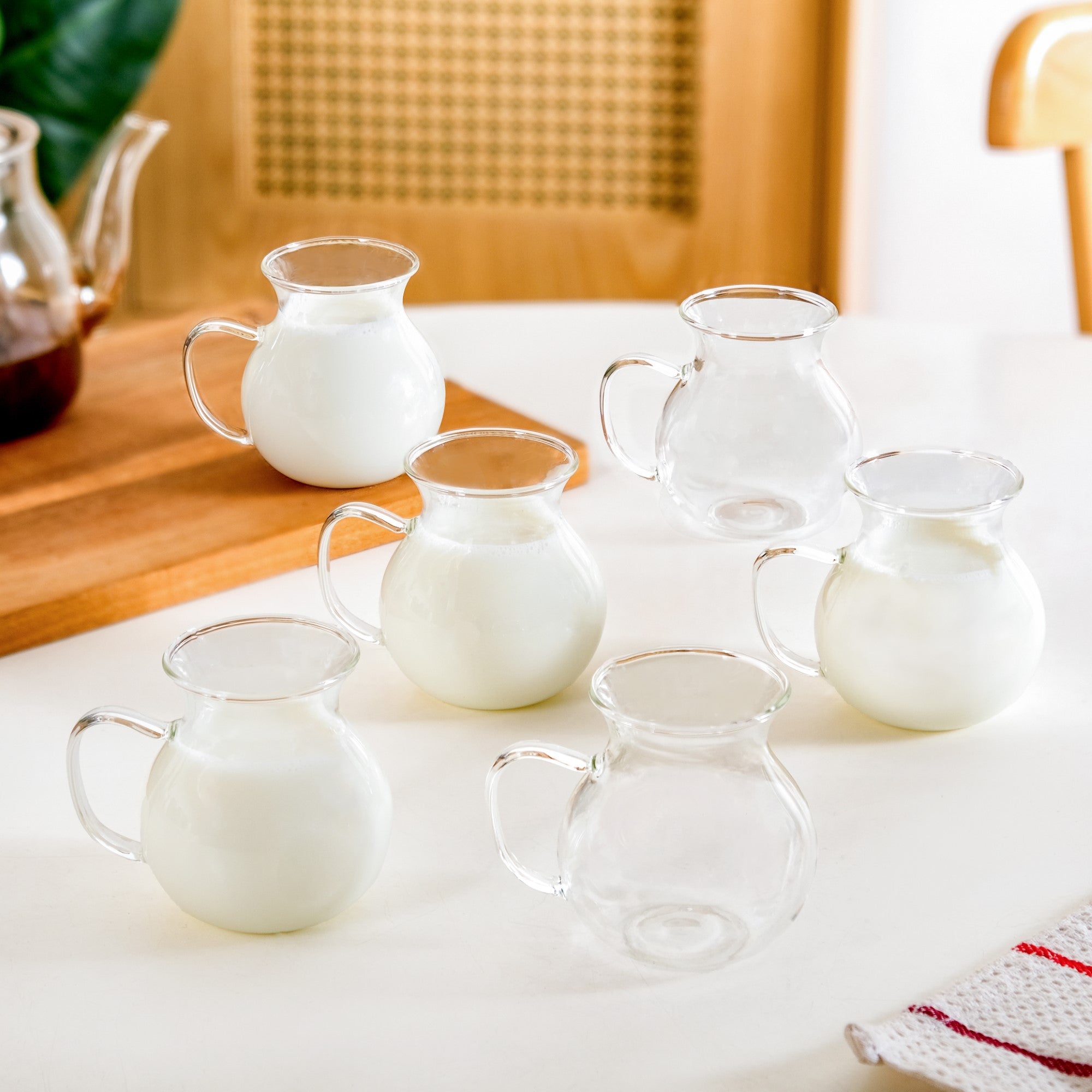 Borosilicate Milk And Creamer Pots Set Of 6 200ml