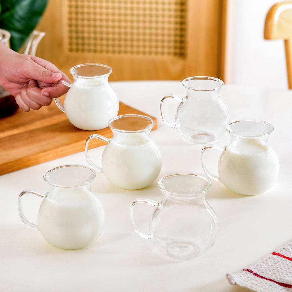 Borosilicate Milk And Creamer Pots Set Of 6 200ml