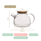 Borosilicate Glass Tea Pitcher With Lid 1100ml