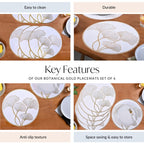 Botanical Gold Placemats Set Of 6