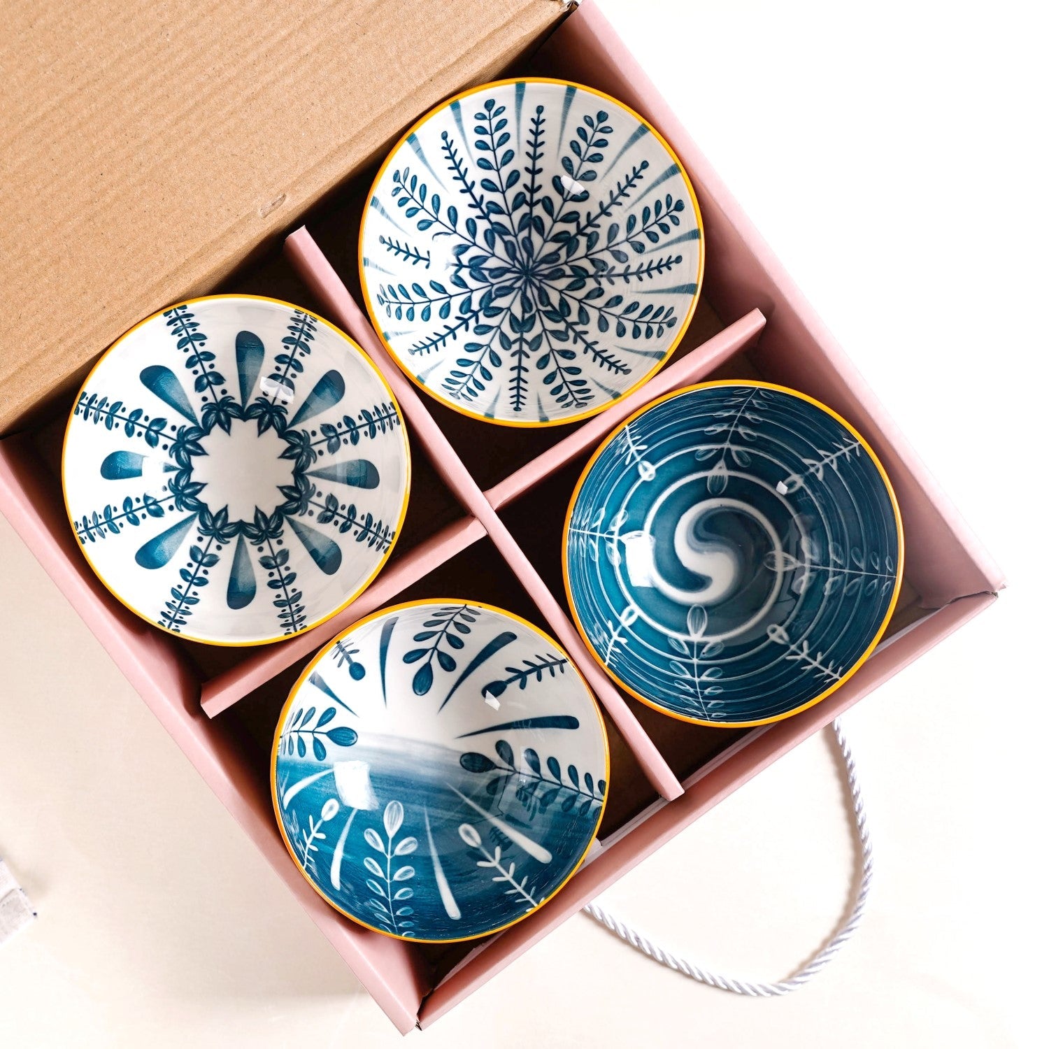 Botanical Mediterranean Bowl Set Of 4 300ml