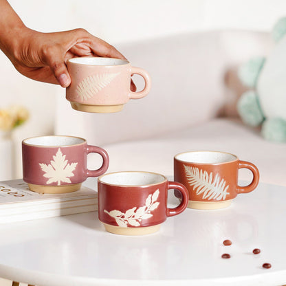 Botanical Stackable Cup Set Of 4 Autumn Edition 145ml