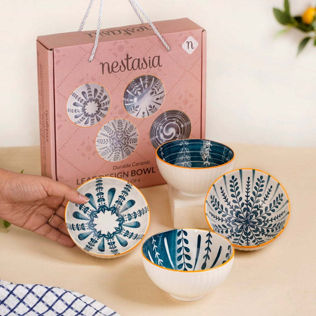 Botanical Mediterranean Bowl Set Of 4 300ml