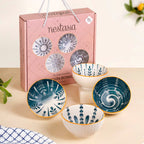 Botanical Mediterranean Bowl Set Of 4 300ml