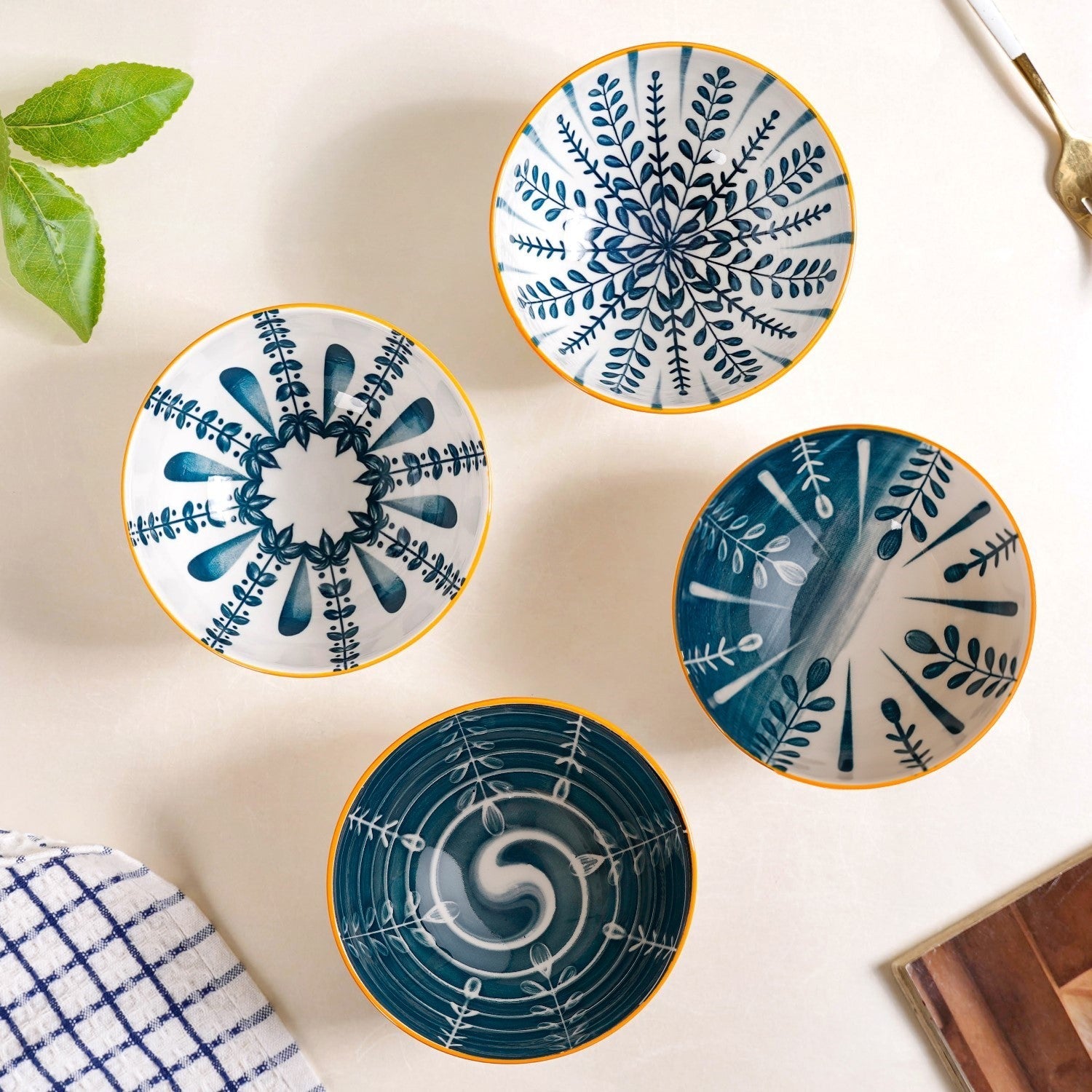 Botanical Mediterranean Bowl Set Of 4 300ml