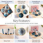 Botanical Mediterranean Bowl Set Of 4 300ml