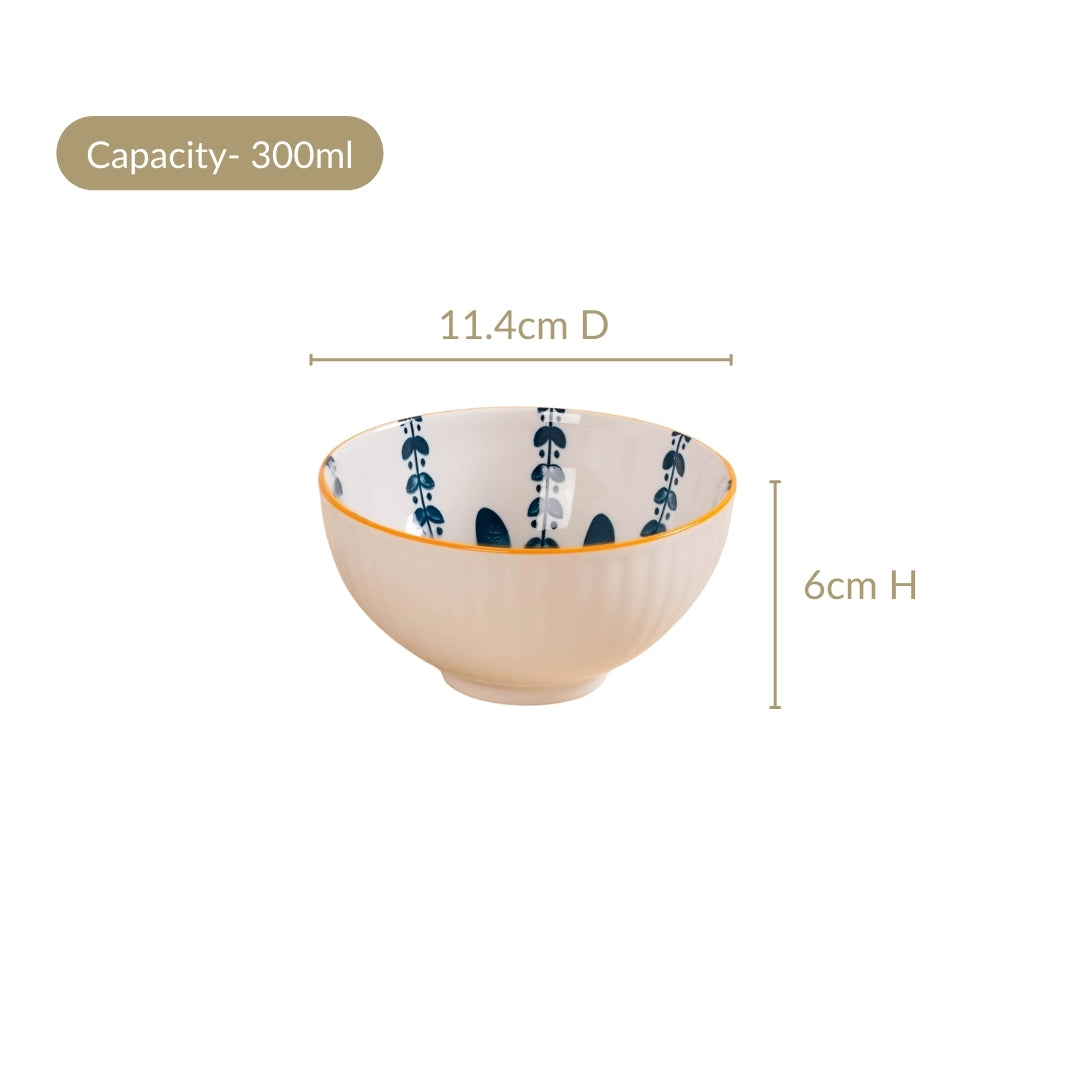 Botanical Mediterranean Bowl Set Of 4 300ml