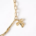 Bow Charm Gold Chain Necklace