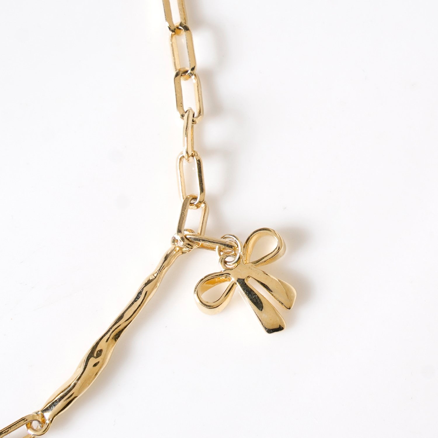 Bow Charm Gold Chain Necklace