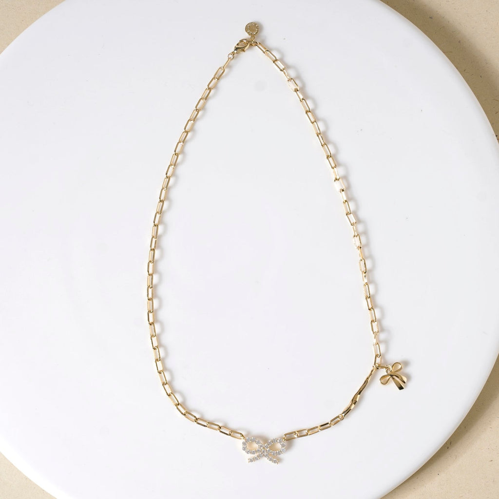 Bow Charm Gold Chain Necklace