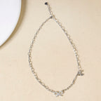 Bow Charm Silver Chain Necklace