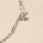 Bow Charm Silver Chain Necklace