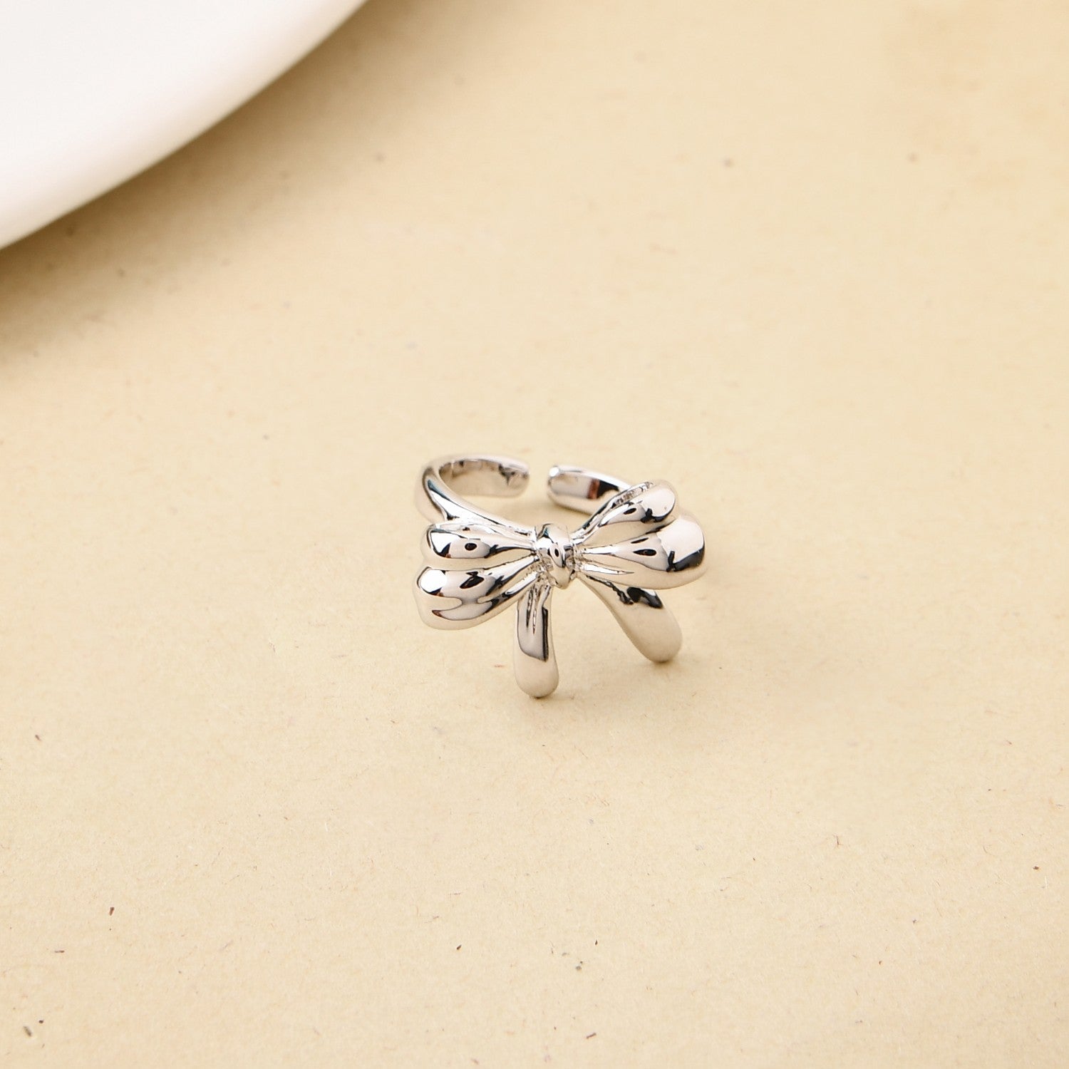 Bow Silver Statement Ring