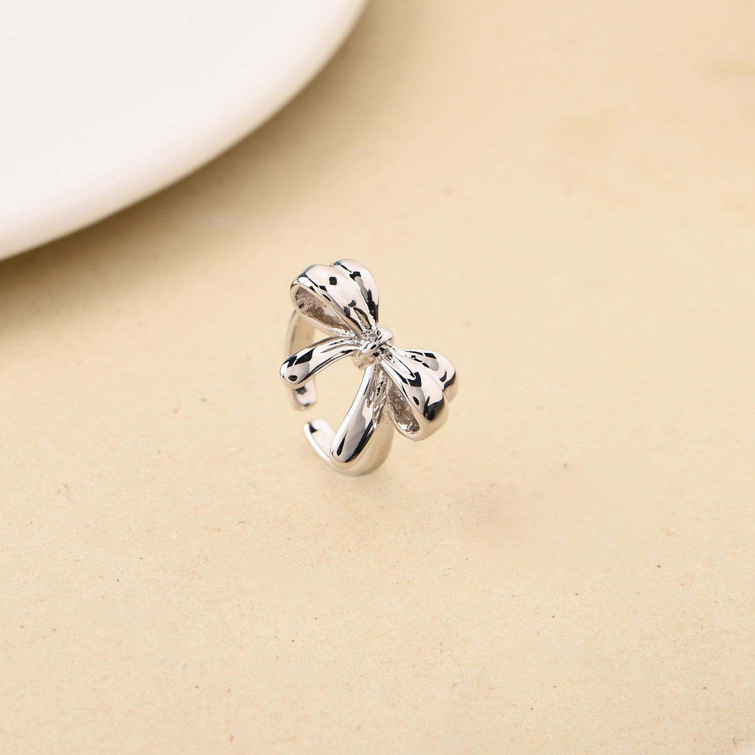Bow Silver Statement Ring