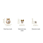 Bow Drop Stud Earrings Set Of 3