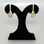 Bowed Pearl Drop Earrings Champagne