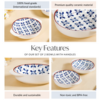 Blue Flower Serving Bowl Set Of 2 1000ml