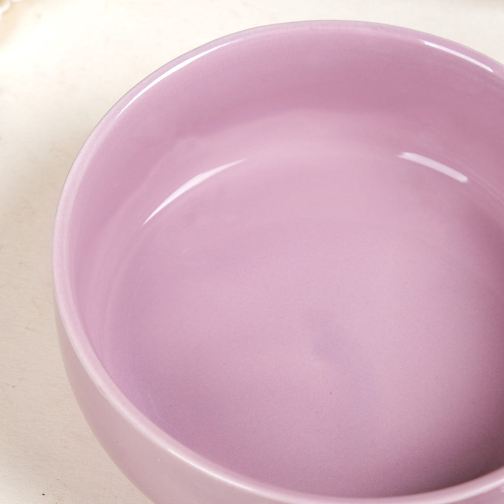 Purple Ceramic Bowl With Handle 700ml