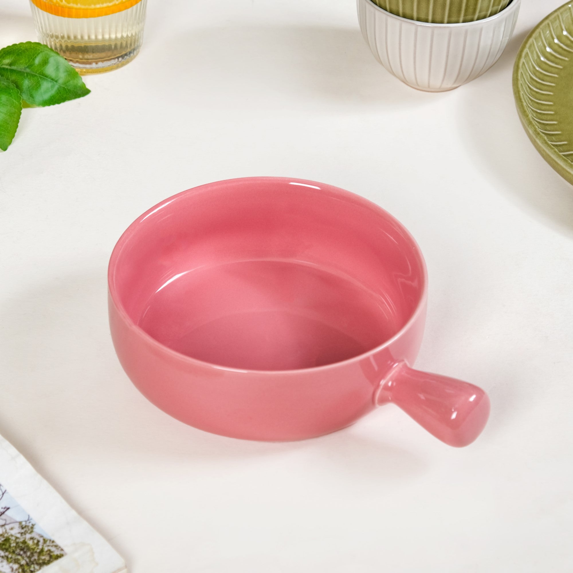 Bowl With Handle Pink 700ml