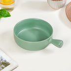 Ceramic Baking Bowl With Handle Sage Green 700ml