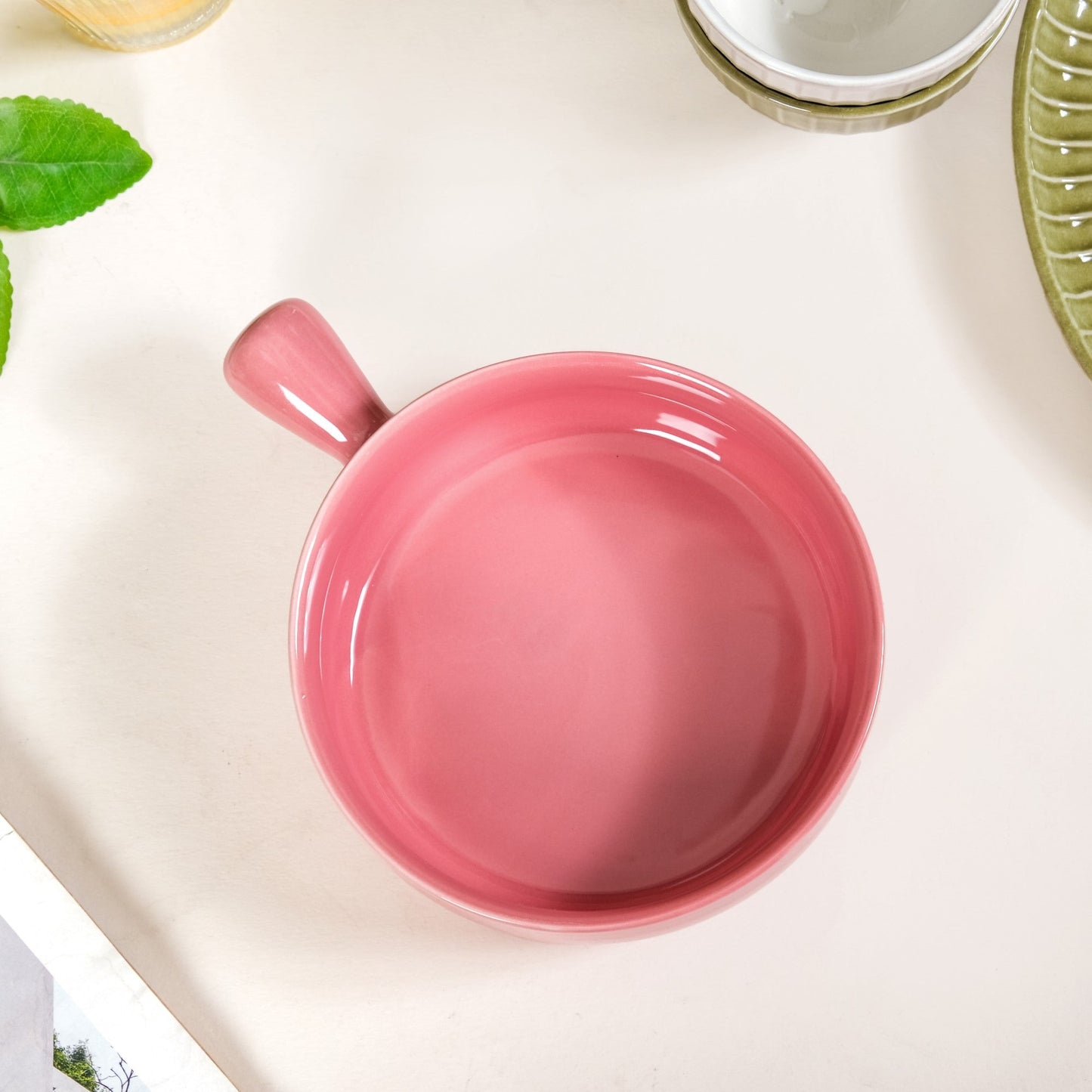 Bowl With Handle Pink 700ml