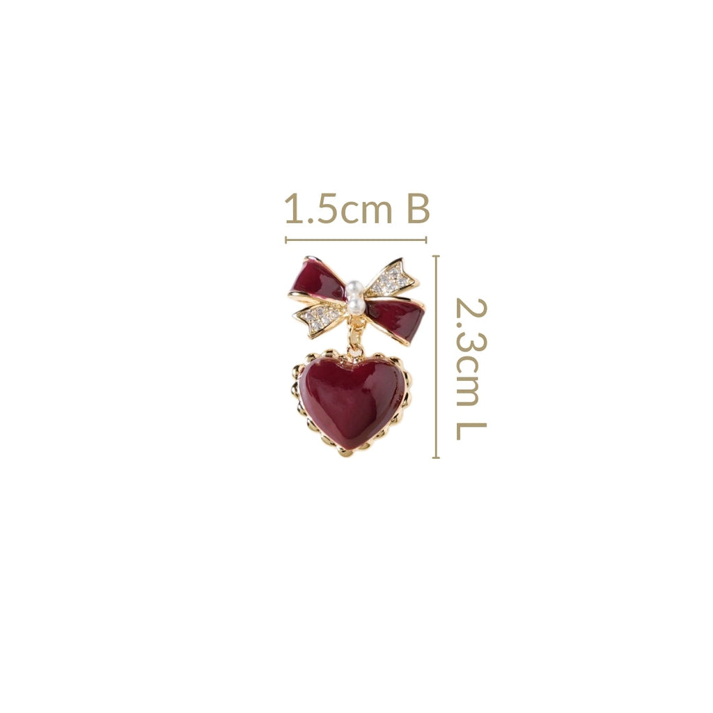 Bows And Hearts Drop Earrings