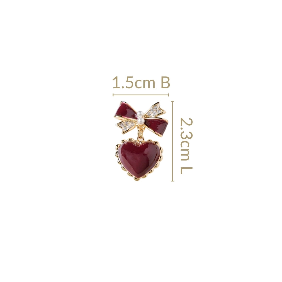 Bows And Hearts Drop Earrings