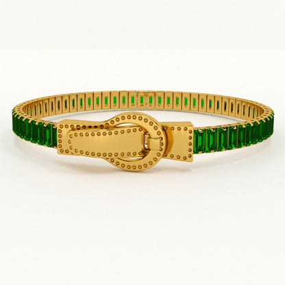 Green Baguette Tennis Bracelet
