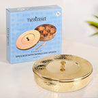 Pure Brass Hammered Masala Box Set With Spoon