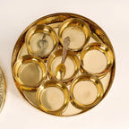 Pure Brass Hammered Masala Box Set With Spoon