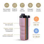 Brewster Grande Leakproof Travel Flask Wistful Mauve 590ml