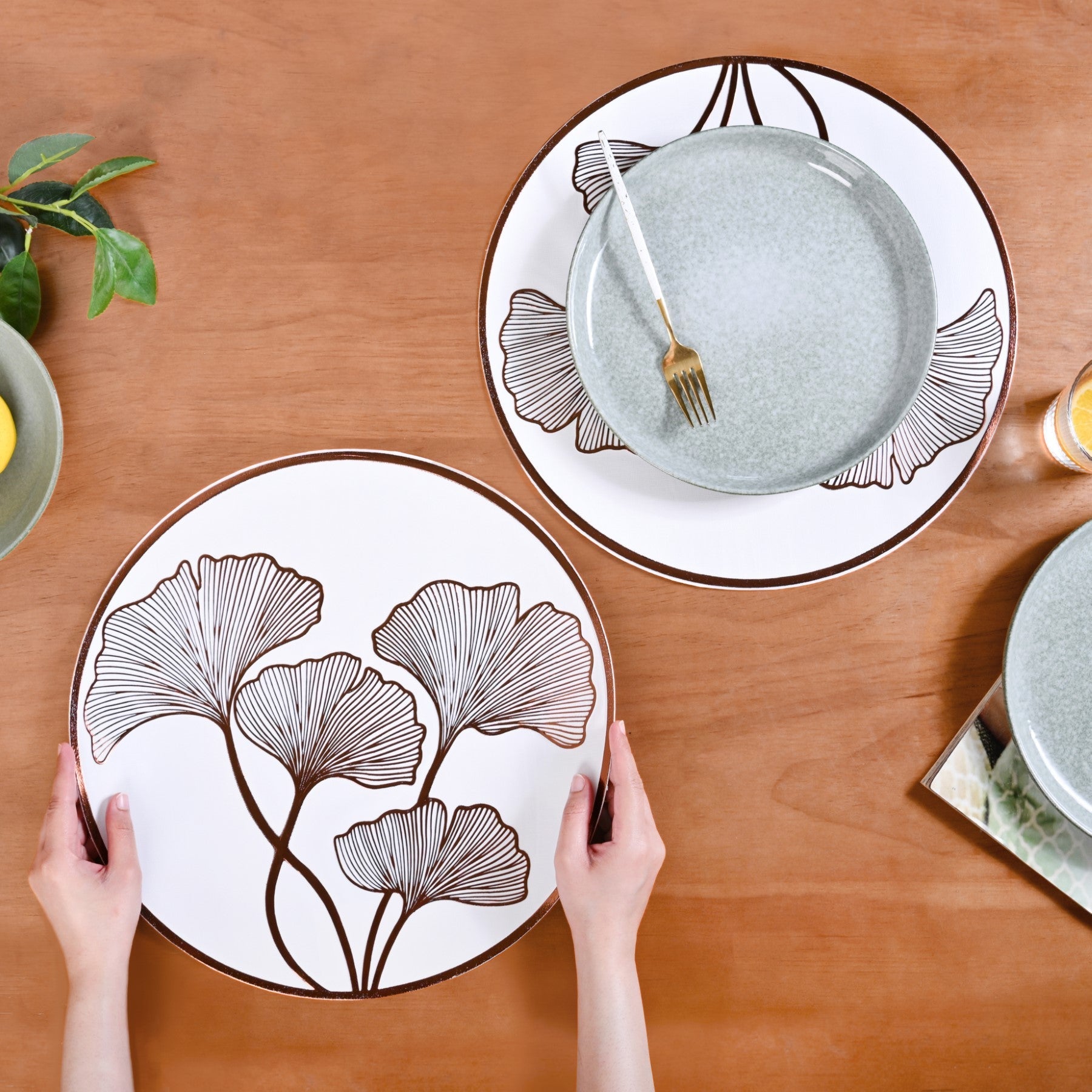 Bronze Ginkgo Table Mats Set Of 6