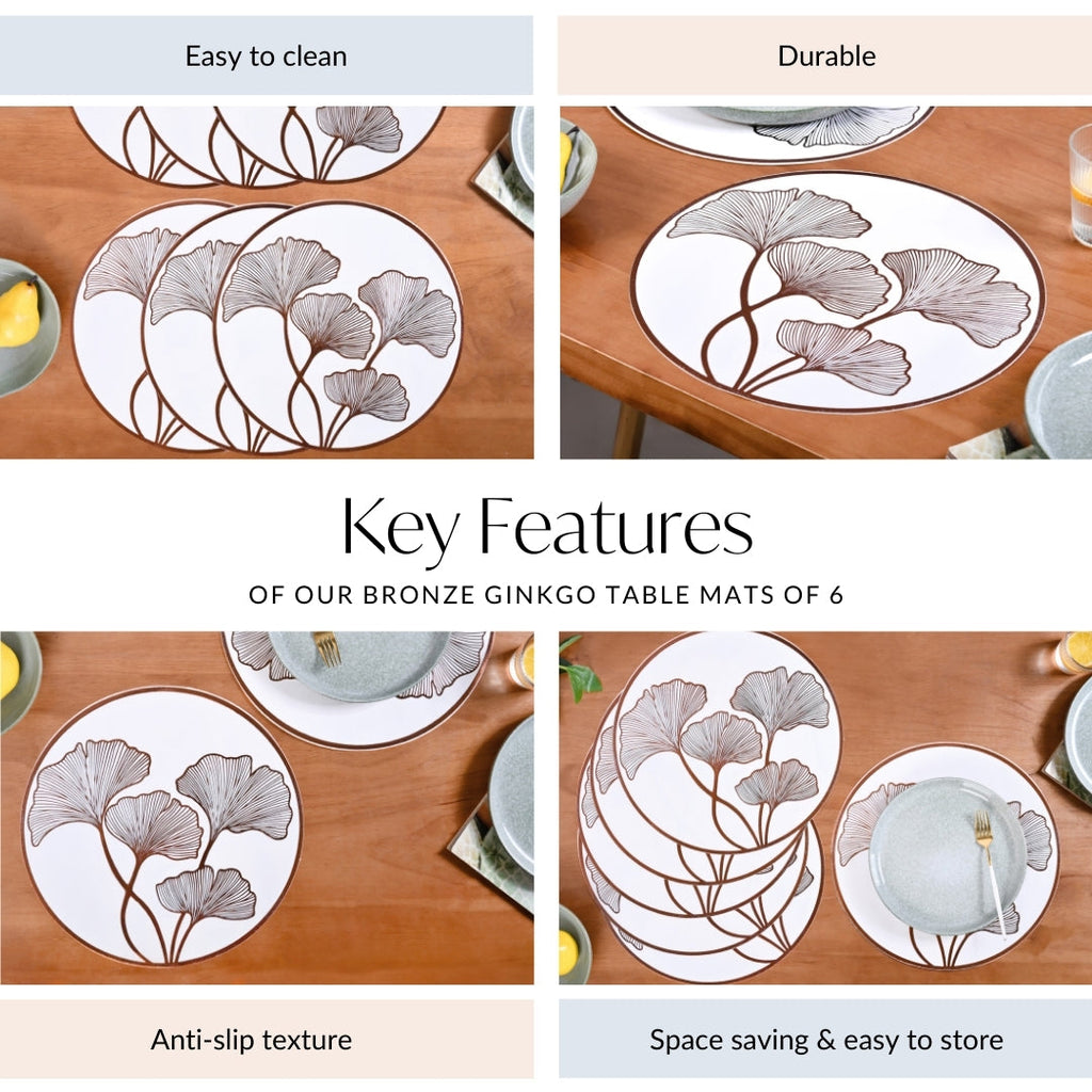 Bronze Ginkgo Table Mats Set Of 6