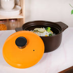 Clementine Ceramic Deep Cooking Pot With Lid 3200ml