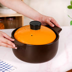 Clementine Ceramic Deep Cooking Pot With Lid 3200ml